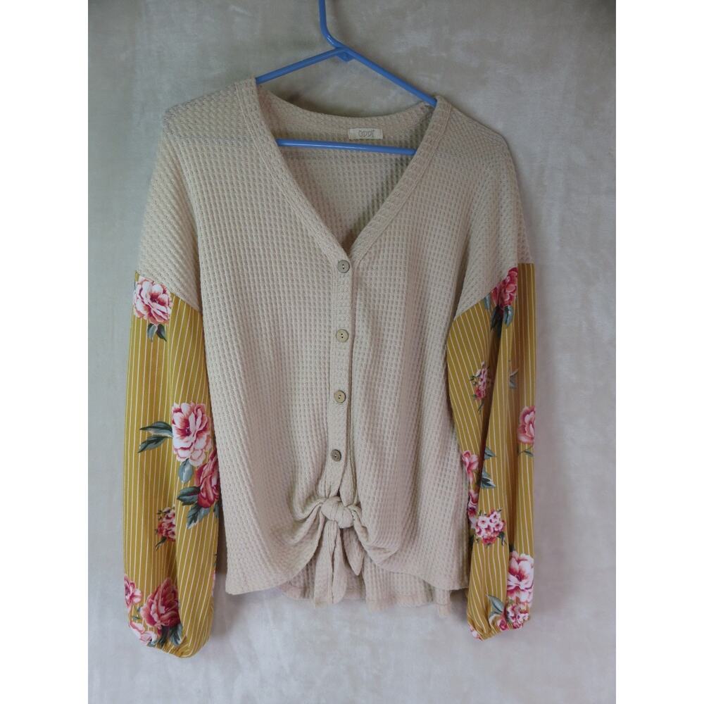 Vintage Oddi Cardigan Sweater Women's Size Small Floral Cottagecore USA Made